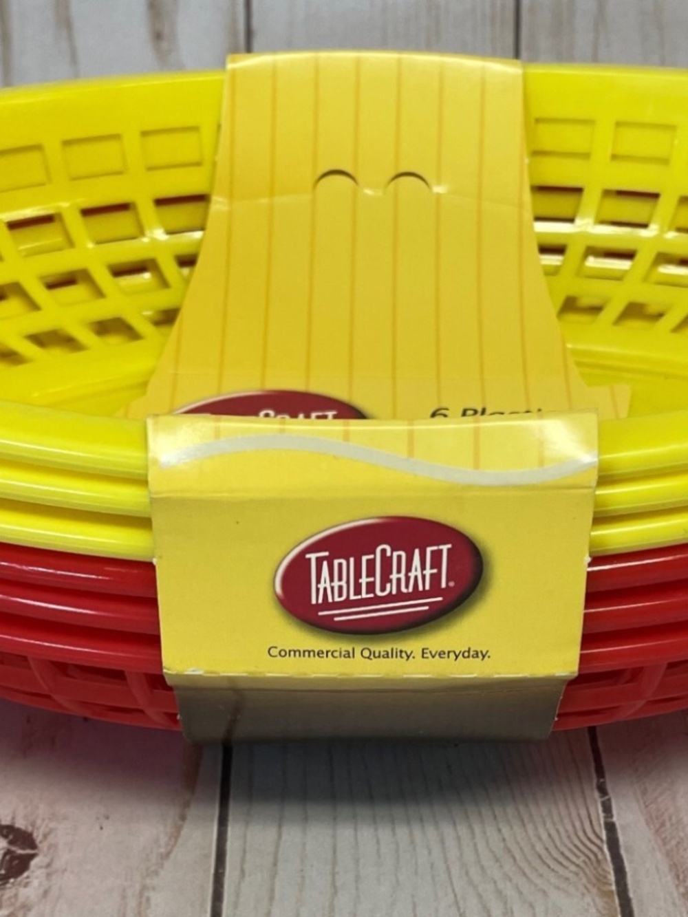 6 Burger Baskets Set Tablecraft Oval Picnic Fries Food Truck Reusable Plates NEW